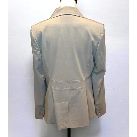 CABI Tan Single Button Collared Career Classic Boss Babe Blazer Jacket Women 8 - Picture 2 of 14